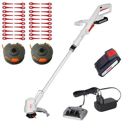 Produktbild von IKRA 2in1 Akku Rasentrimmer IART 2025 | 20V | Fadenspule 25,4 cm & Messer 22 cm | 180° drehbarer Kopf | inkl. 40 Messer, Ersatzspule, Akku & Ladegerät