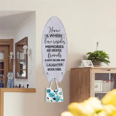 Obrázek produktu pro 100 cm prkenný nápis surfovací prkno s háčky na kabáty dřevěný obrázek surfovací prkno nástěnný obrázek doma