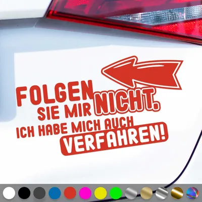 Produktbild von PantherPixel Folgen Aufkleber Sie Mir Nicht Habe Mich Verfahren Sticker Auto Geschenkidee Farbe Rot