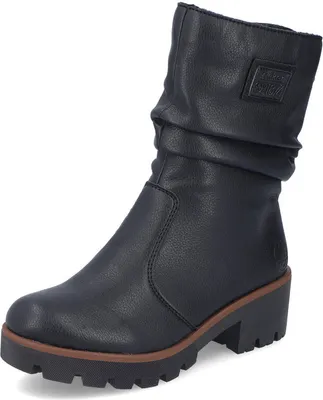 A single black boot shown from a three-quarter angle against a white background.