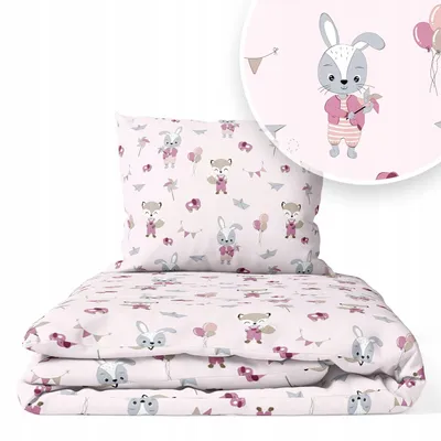 Produktbild von Kinderbettwäsche 90x120 Baumwolle Baby Bettwäsche Set 90x120 + 40x60 Kissenbezug Jungen & Mädchen Kleinkind Bettbezug