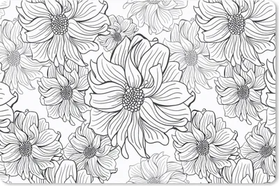 Produktbild von MuchoWow® Schreibtischunterlage Blumen - Schwarz - Weiß - Design 60x40 cm - XXL Mauspad - Großes Mauspad
