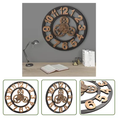Immagine prodotto di The Living Store Orologio da parete in metallo 58 cm Oro e nero