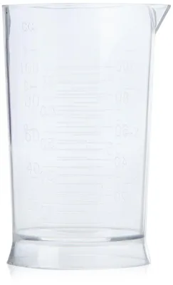 Maatbeker 100 ml, Kunststoff, mit Ausgießer und Skalierung, 1 Stück