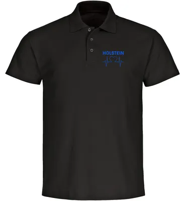 Produktbild von multifanshop Poloshirt - Holstein - Herzschlag, schwarz, Größe XL