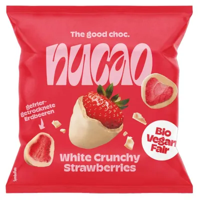 Produktbild von nucao Schokofrüchte White Crunchy Strawberries 50g