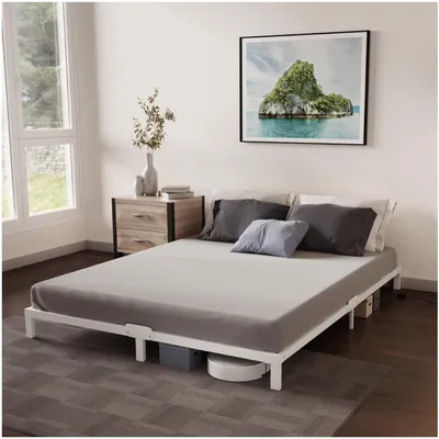Image de Lit en métal 140 x 190 cm avec beaucoup d'espace de rangement