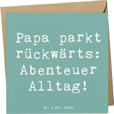 Produktbild von Mr. & Mrs. Panda Grußkarte Spruch Vater Abenteuer - Meeresbrise - Geschenk, faltkarte, Klappkarte, Geburtstag, moderner, Lächeln, Vaterschaft, persönliche Erinnerungen