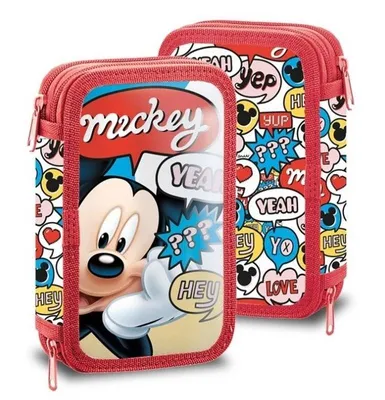 Obrázok produktu pre EUROSWAN Dvojposchodový vybavený peračník Mickey Hey Polyester, 20x13x4 cm