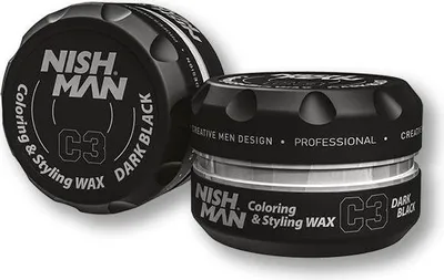 Obrázok produktu pre Nishman | Hair Coloring Wax - Farbiaca vosková pomáda na úpravu a farbenie vlasov Dočasné farbenie - ČIERNA
