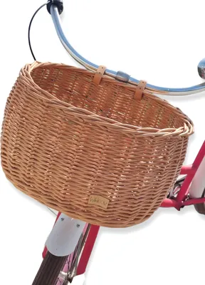 Immagine prodotto di WikliBOX - Cesto in vimini per bicicletta naturale con cinghie Dumpy grande - 42x30xH26
