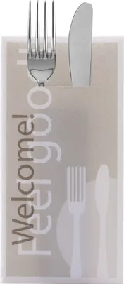 Produktbild von Sovie HORECA Besteckserviette Feel Good in Grau aus Linclass® Airlaid 40 x 40 cm, 1/8 Falz, 75 Stück