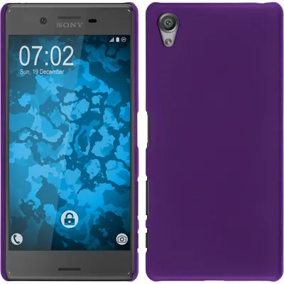Produktbild von PhoneNatic Case kompatibel mit Sony Xperia X - Hülle lila gummiert Hard-case + 2 Schutzfolien