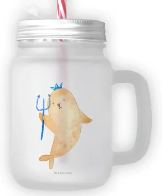 Produktbild von Mr. & Mrs. Panda Glas Sternzeichen Wassermann - Transparent - Geschenk, Geburtstag Februar, Cocktailglas, Meer, Nix, Trinkglas, Mason Jar, Meermann, dessertglas