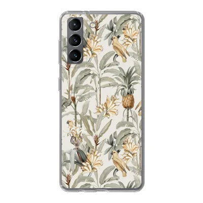 Produktbild von MuchoWow® Handyhülle Schutzhülle Hülle für Samsung Galaxy S21 Blume - Ananas - Tropisch Silikon Softcase Handy Hülle - Softcase