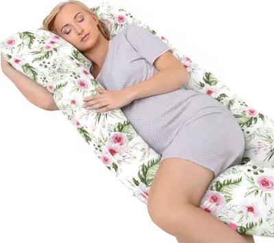 Image de Coussin de grossesse en forme de U pour dormir sur le côté et allaiter - dans le jardin