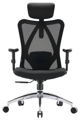 Produktbild von Sihoo Profi Bürostuhl M18-M148 Ergonomischer Schreibtischstuhl mit Armlehnen (höhenverstellbar) Stoff / Netzstoff Schwarz Drehstuhl für Büro, Zuhause