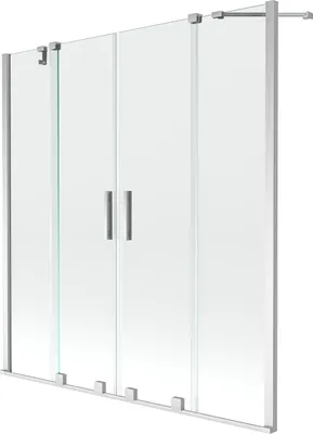 Produktbild von Mexen Velar Duo Badewannenfaltwand 2-flügelig ausziehbar 150 x 150 cm, transparent, Chrom - 896-150-000-02-01