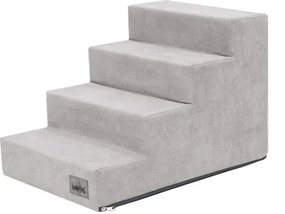 Produktbild von Hobbydog Hundetreppe, Savoy, In Zwei Größen,Antirutsch,Beständig Verschiedene Farben - 4 Stufen - 60 x 40 x 40 cm [Größe: L] - Asche