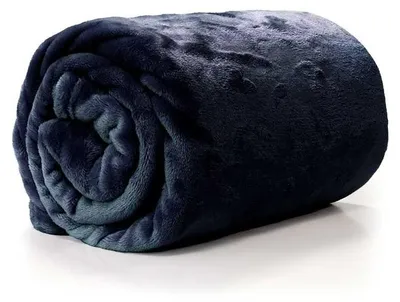 Produktbild von Kuscheldecke Enzo aus Mikrofaser dunkelblau 130x180cm