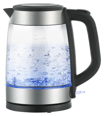 Productafbeelding van Midea glazen waterkoker, 1,7 liter, 2200 watt, blauwe LED-verlichting, BPA-vrij