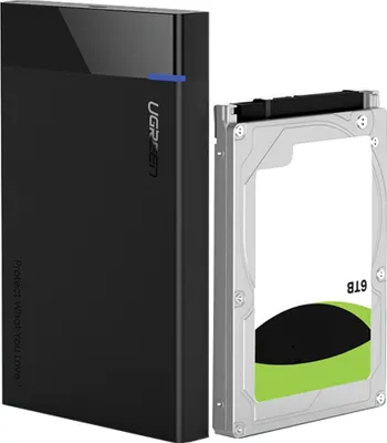 Produktbild von Ugreen Adaptergehäuse Sata 2.5'' 6Tb Usb-C 3.0 Plattenhalter Schwarz