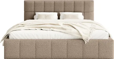 Produktbild von FEDVE Polsterbett Moura aus Bouclé-Stoff 120x200 cm, Beige
