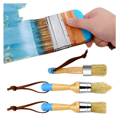Produktbild von Kreidepinsel-Set, Mehrzweckbürste, Wachsmalstift, Malwerkzeug, fusselfrei, kleine Kreidepinsel für Kartenherstellung und Möbel