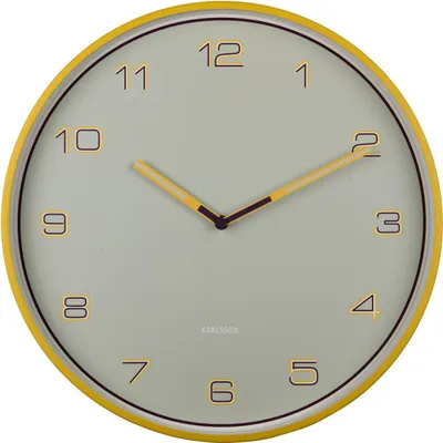 Produktbild von Karlsson - Wanduhr Lined Numbers - Gelb - Ø40cm