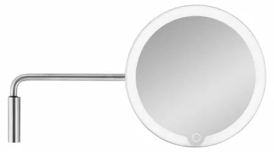 Image de Miroir de maquillage LED Blomus MODO, couleur acier inoxydable poli, avec support mural, 65531, exclusivité boutique
