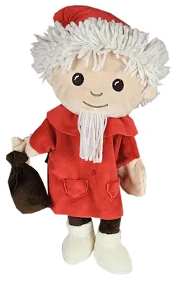 Produktbild von Handpuppe Kuscheltier Sandmann rot/weiß 36 cm Sandmännchen