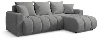 Produktbild von GIULIO Ecksofa mit Schlaffunktion und Bettkasten L-Form Bouclé Dunkelgrau
