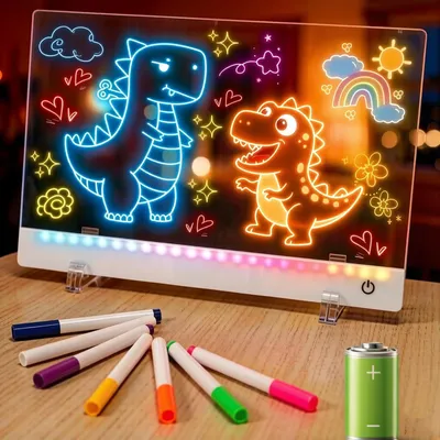 Wiederaufladbares LED-Zeichentablett, 7 Farben, USB-C