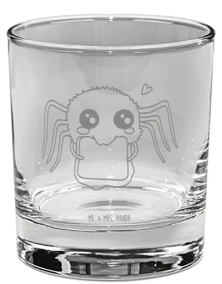 Produktbild von Mr. & Mrs. Panda Tumbler Glas Spinne Agathe Sandwich - Transparent - Geschenk, Scotch, Whiskyglas, Whiskeyglas, Hunger, Glück, Alles Wird gut, Lebensfreude, Gravur, Mut