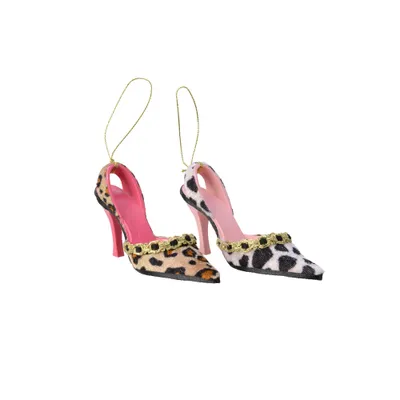 Produktbild von Christbaumschmuck Kunststoff Pumps 5cm pink / rosa - 1 Stück sortiert