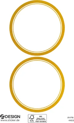 Produktbild von ZDesign HOME Haushalts-Etiketten Rahmen gold 50 mm 3 Blatt à 2 Sticker