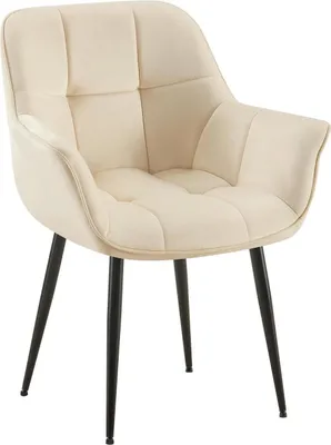 Obrázek produktu pro Sametová jídelní židle - samet - ergonomický design, moderní pohodlí a jednoduchá barva: krémová