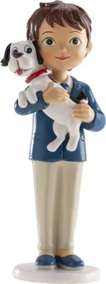 Produktbild von Tortenfigur Junge mit Hund - Heilige Kommunion