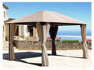 Produktbild von Metall Gartenpavillon 3x4m Sand mit 4 Seitenteilen