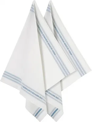 Produktbild von küchenhandtuch 65x70 cm Baumwolle/Leinen weiß/blau 2 Stück