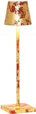 Produktbild von LED-Tischleuchte Poldina Pro Micro Red Gold Leaf Craquelè wiederaufladbar und dimmbar mit Akku bis zu 12 Stunden