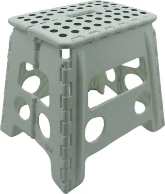 Produktbild von Relaxdays Klapphocker L bis 120kg Hocker Sitzhocker Fußhocker Schemel Tritt weiß
