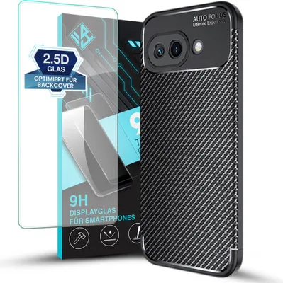 A phone case and screen protector are displayed on a white background.