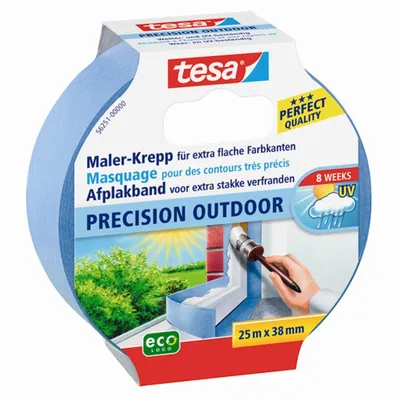 Produktbild von TESA 56251, Maler-Abdeckband, Papier, Blau, Glas, rau, weich, Acrylfarbe, Alkydfarbe, Latexfarbe