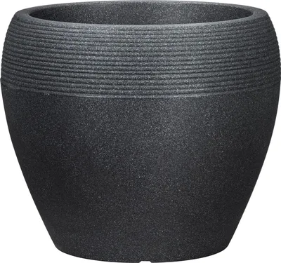 Produktbild von Pflanzenkübel aus Kunststoff schwarz-granit 48 cm Durchmesser 39 cm hoch 50 Liter Inhalt - Lineo