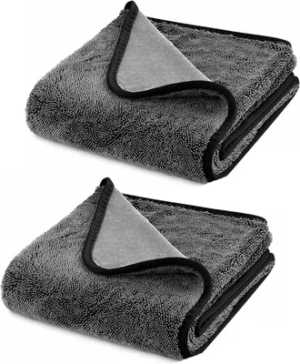 Produktbild von 2 Stück Trockentuch 40x60cm, XXL Super Duschreinigungstuch, zum Trocknen von Wasser in Dusche und Badezimmer, Schluss mit Streifen, Flecken und Kalkablagerungen