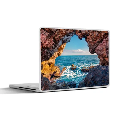 Produktbild von MuchoWow® Laptop Aufkleber Sticker Cover Höhle - Meer - Felsen - Natur 40x30 cm - Laptop Dekoration - Selbstklebend