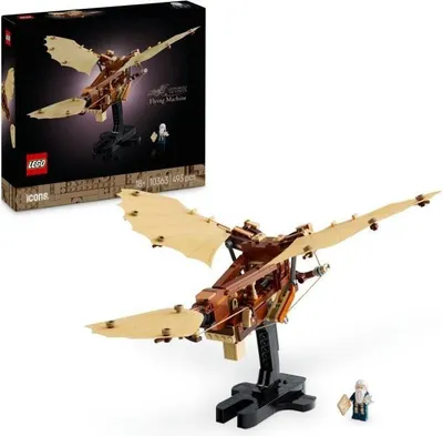 Produktbild von LEGO Icons 10363 La machine volante de Léonard de Vinci, Ornithopter Modellbausatz für Erwachsene, 493 Teile