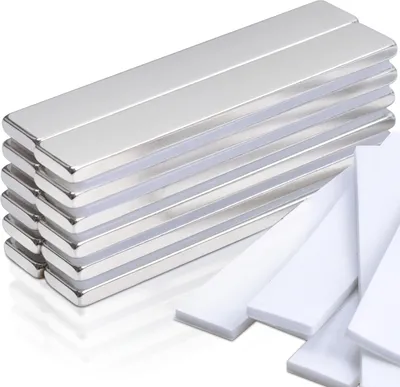 Produktbild von Starke Magnete - selbstklebend - 12 Stück - rechteckig - Neodym - 60 x 10 x 3 mm