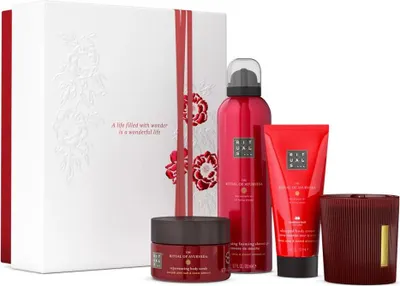 Produktbild von Rituals Ayurveda Medium Giftset Candle 140g/Body Cream 100ml/Body Scrub 125g/Foaming Shower Gel 200ml 565 ml